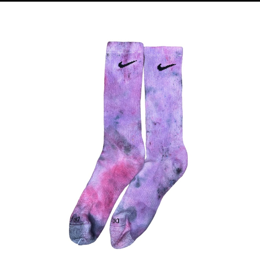 Nike Ice Dyed Galaxy Socks Pink and Grey - Picture 2 of 4